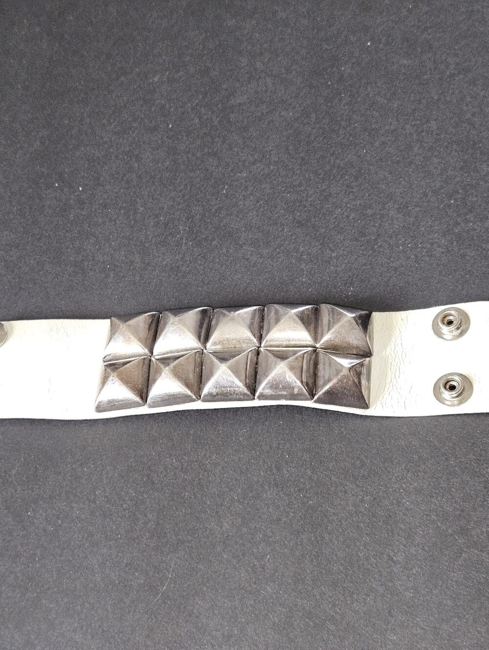 Streets Ahead White Studded Cuff Bracelet - Picture 6 of 8